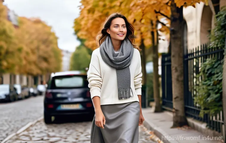 가을 니트 스커트 추천 - **Prompt for a Casual Chic Daily Look:**
    "A French woman in her mid-30s, exuding effortless Pari...