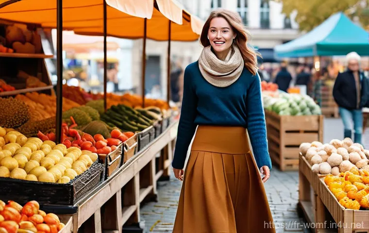 가을 니트 스커트 추천 - **Prompt for a Sophisticated Office/Evening Look:**
    "A sophisticated French woman in her early 4...