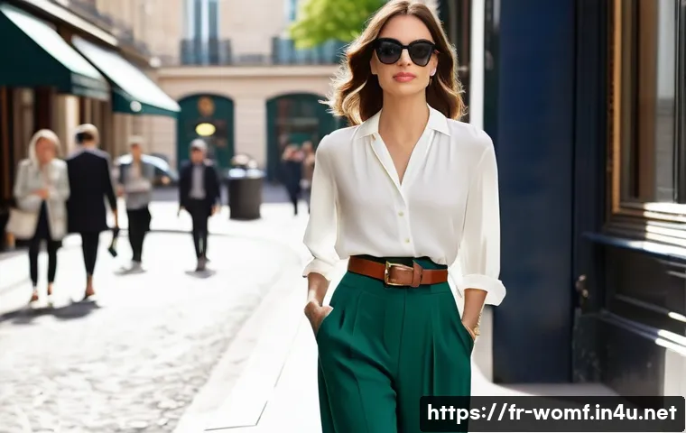플랫슈즈와 팬츠 매칭법 - **Prompt 1: Parisian Effortless Elegance**
"A confident woman in her late 20s to early 30s walks...
