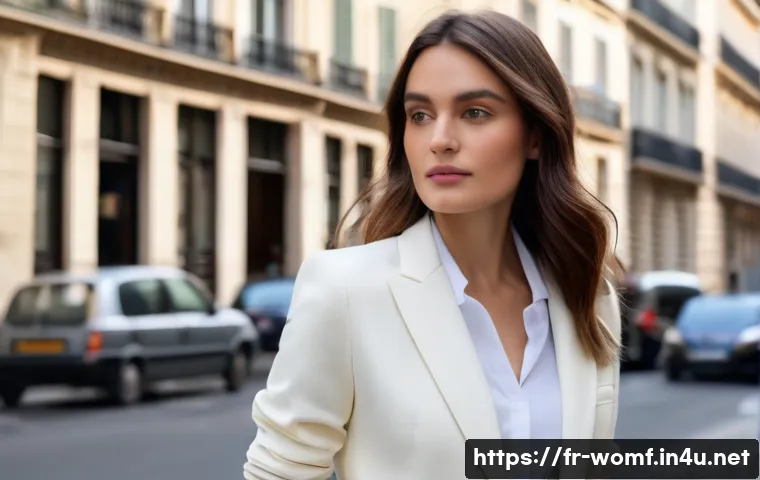 봄철 여성 재킷 스타일 - A stylish spring blazer for a French woman in her late 20s, featuring a structured silhouette made f...